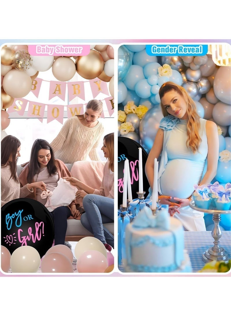 Thickened Gender Revealing Balloon, Pink and Blue Gender Revealing Confetti, 36 Inch Black Gender Revealing Balloon, Gender Revealing Party, Suitable for Photography and Video Recording - Image 3